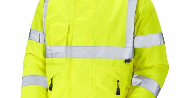 Hi Viz Leo Workwear Bomber Waterproof Jacket CHIVENOR Class 3 Orange